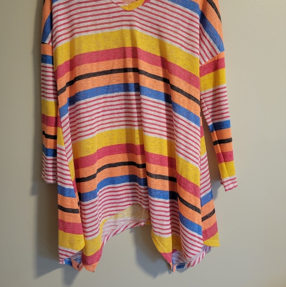 Multi Color Striped V Neck Sweater - Picture 6 of 9